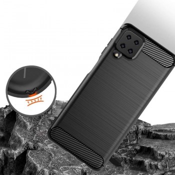 Carbon guminis dėklas - juodas (Samsung A12) Carbon guminis dėklas - juodas (Samsung A12)